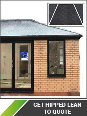hipped lean to solid roof conservatory